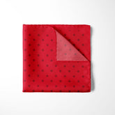 RED AND BURGUNDY SPOT SILK POCKET SQUARE